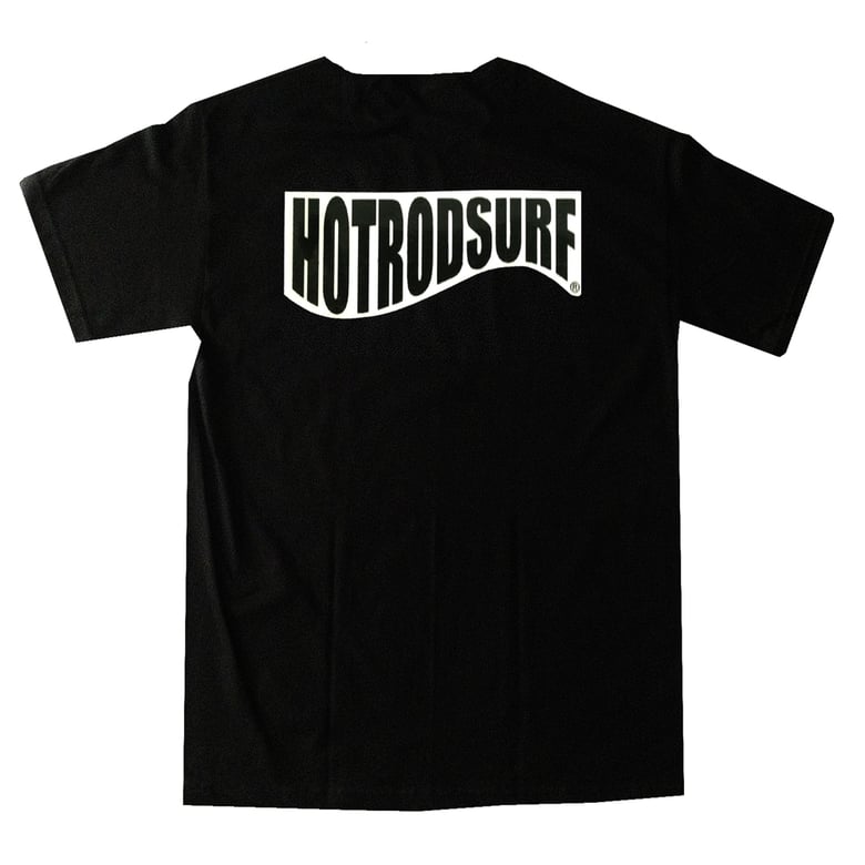 Image of Wave Logo Tee Short Sleeve ~ HOTRODSURF ~ Hot Rod Surf ® - Black S/S Shirt
