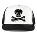 Image of Skull & Bones Hat ~ HOTRODSURF ~ Hot Rod Surf ® - Black/White