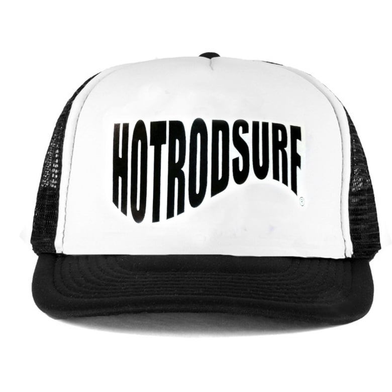 Image of Wave Logo Hat ~ HOTRODSURF ~ Hot Rod Surf ® - Black/White