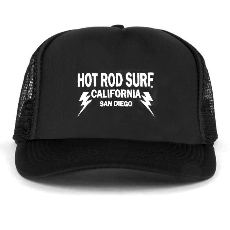 Image of Lightning Race Hat ~ HOTRODSURF ~ Hot Rod Surf ® - Black