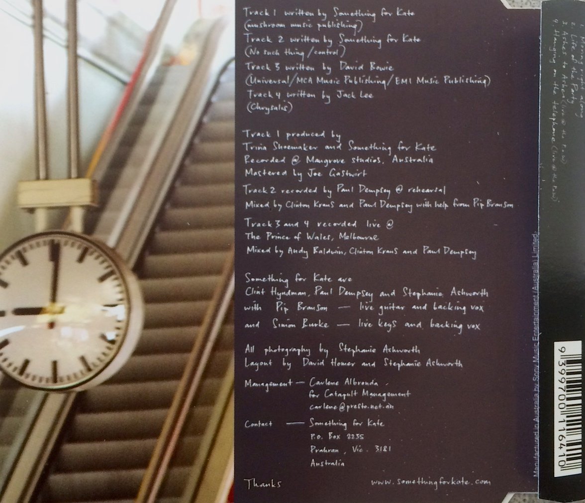 Image of Something for Kate - 'Moving Right Along' Original CD single