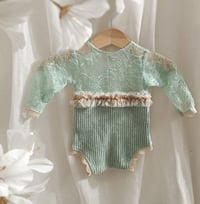 Image 3 of Newborn girls bodysuit | Fiorenza | aquamarine