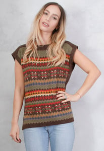 Image of VINTAGE PATTERNED KNITTED TOP