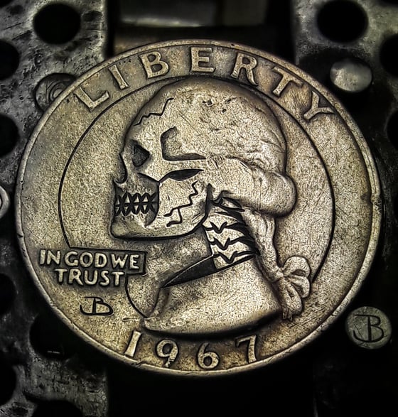 Image of Washington Quarter Skull Hobo Nickel - Made To Order