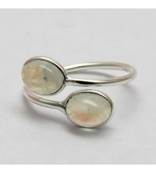 Image of Rainbow Moonstone Silver Ring 