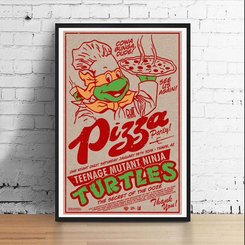 Image of Ninja Pizza Party 11 x 17 Art Print (Michelangelo)