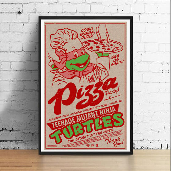 Image of Ninja Pizza Party 11 x 17 Art Print (Raphael)
