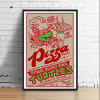 Ninja Pizza Party 11 x 17 Art Print (Raphael)