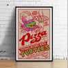 Ninja Pizza Party 11 x 17 Art Print (Donatello)