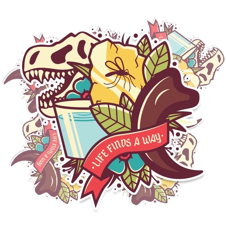 Life Finds A Way Stickers Jurassic June 