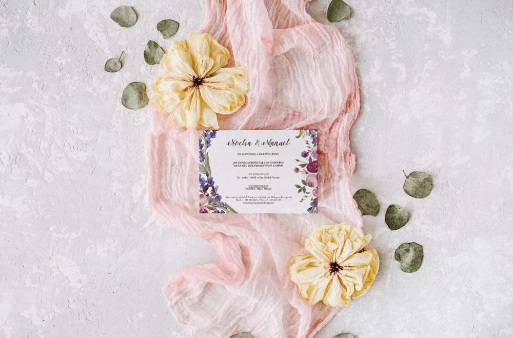 Image of INVITACIONES DE BODA ROMÁNTICA EN ACUARELA - COLECCIÓN JULIETA