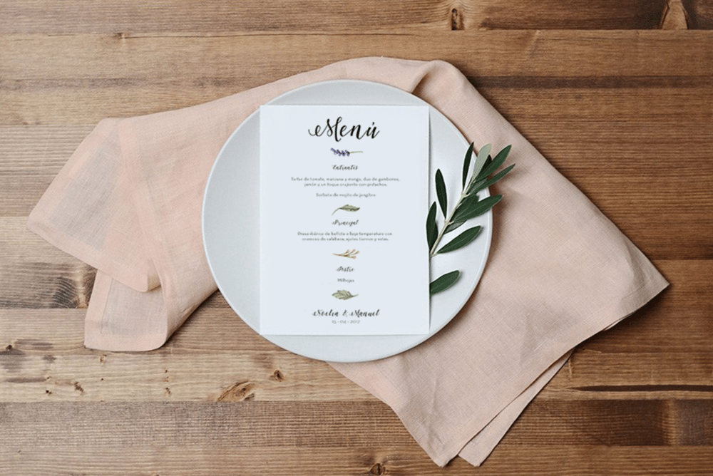 Image of MINUTA - MENÚ DE BODA