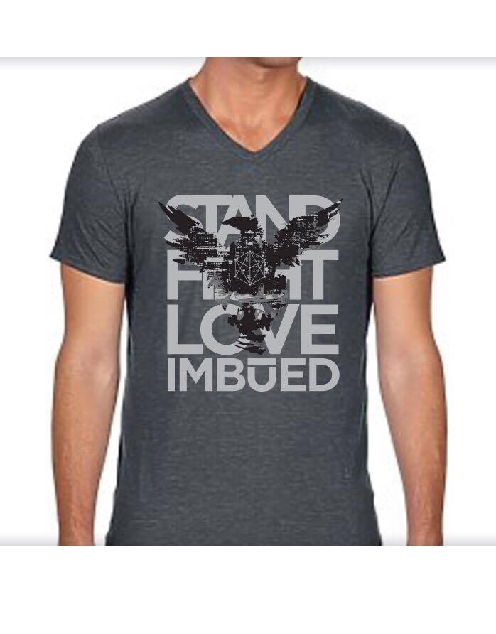 Image of "STAND FIGHT LOVE" Grey T-shirt