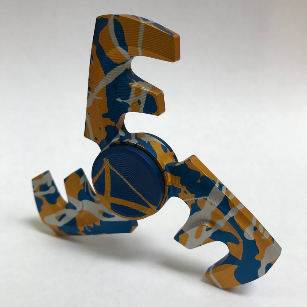 Image of Aluminum "Golden State Warriors" Triple "F" Fidget Toy Spinner w/ Full Ceramic Bearing