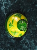 Image of VINTAGE CHINESE YELLOW PEKING JAR: GREEN & RED BUTTERFLY OVERLAY
