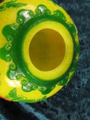 Image of VINTAGE CHINESE YELLOW PEKING JAR: GREEN & RED BUTTERFLY OVERLAY