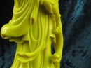 Image of VINTAGE CHINESE YELLOW PEKING GLASS QUAN YIN (KWAN YIN) STATUE