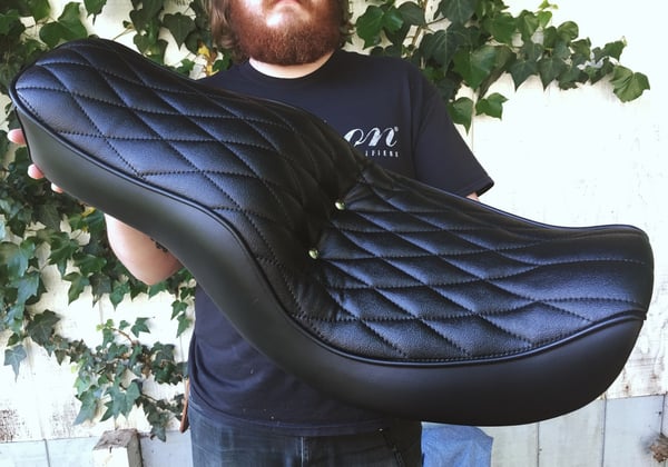 Image of Diamond Stitched Custom Seat with Stainless Steel Buttons