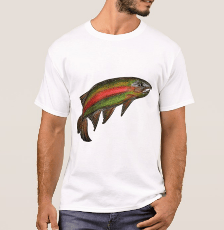 Image of Men's Rainbow Trout Crew Neck T-Shirt