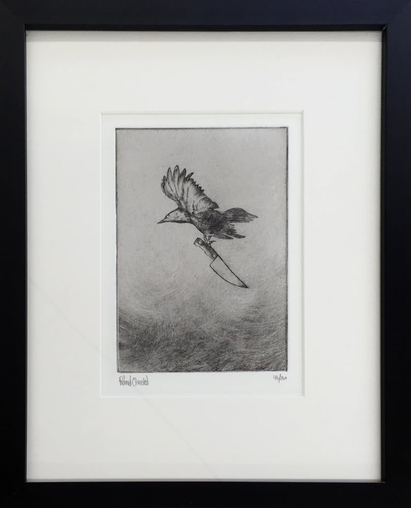 Image of untitled crow / intaglio - drypoint edition of 250 / framed