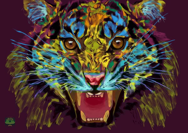 Image of Crouching Tiger, Hidden Lime - A3 Print