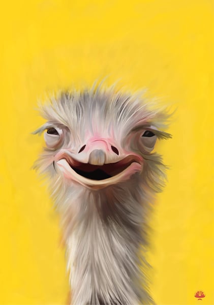 Image of Hi Ostrich - A3 Print