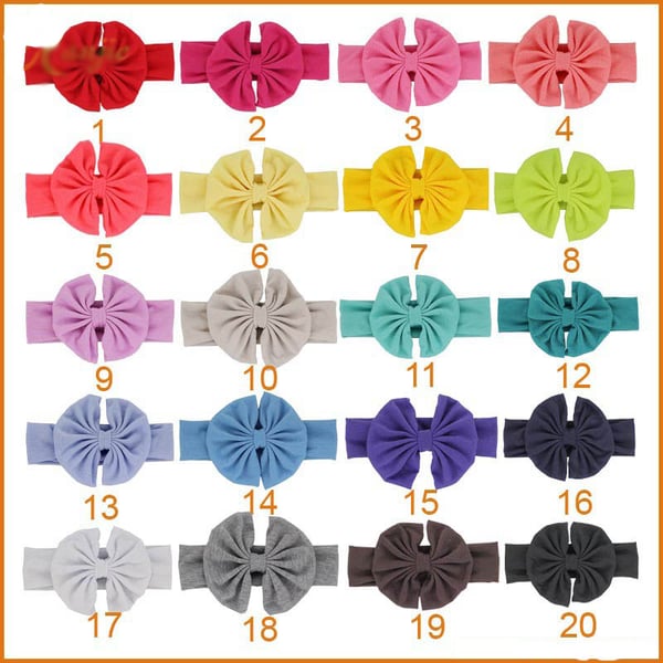 Image of ROCK BOTTOM BLOWOUT SALE Solid Color Messy Large Bow Headbands-20 colors