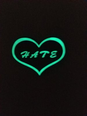 Image of Love Hate Glow n Dark Pin