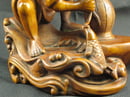 Image of VINTAGE CHINESE WOOD STATUE OF FISHERMAN