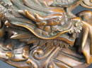 Image of VINTAGE CHINESE WOOD STATUE OF QUAN YIN WITH DRAGON