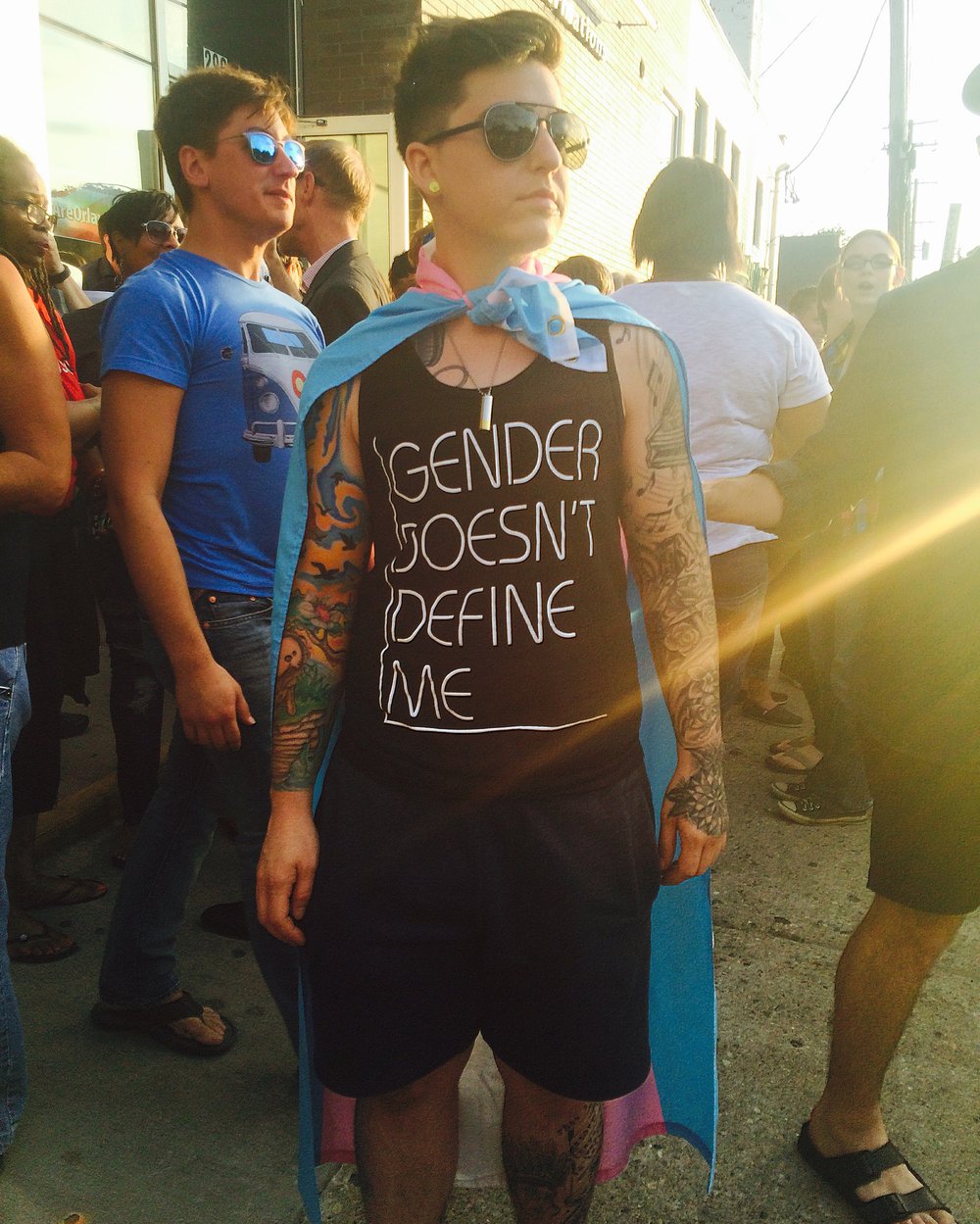 Gender doesn't define me tank tops