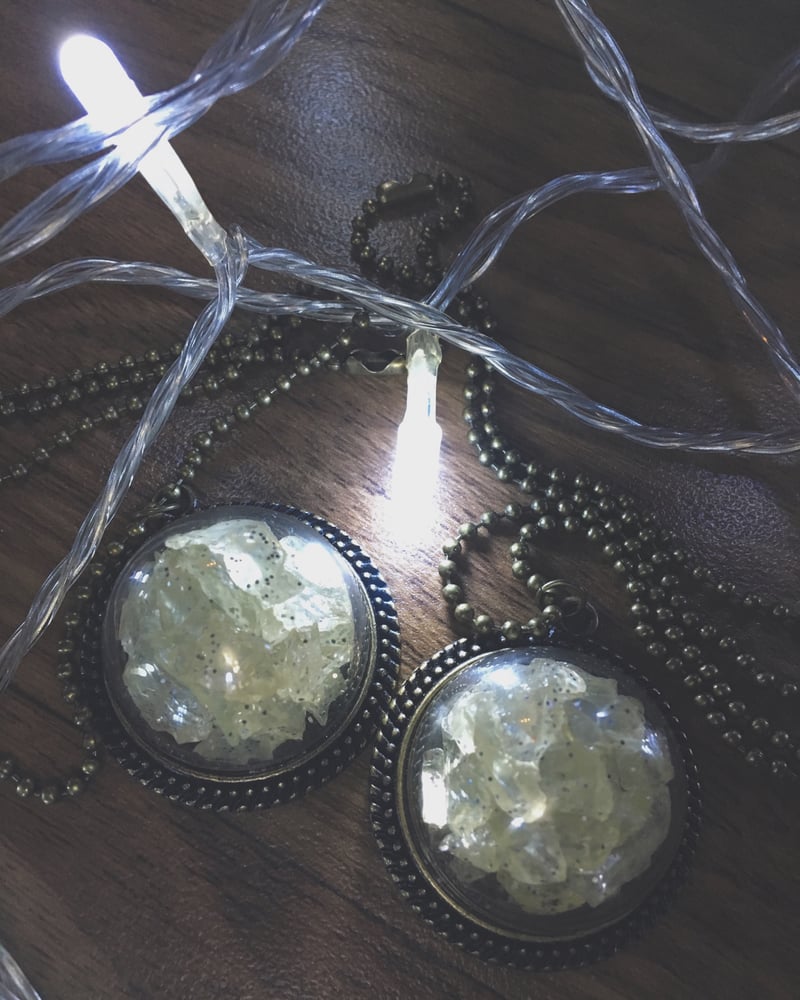 Image of Crushed crystal pendant necklace
