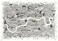 Image 2 of Literary London Map (White, Black and Gold)