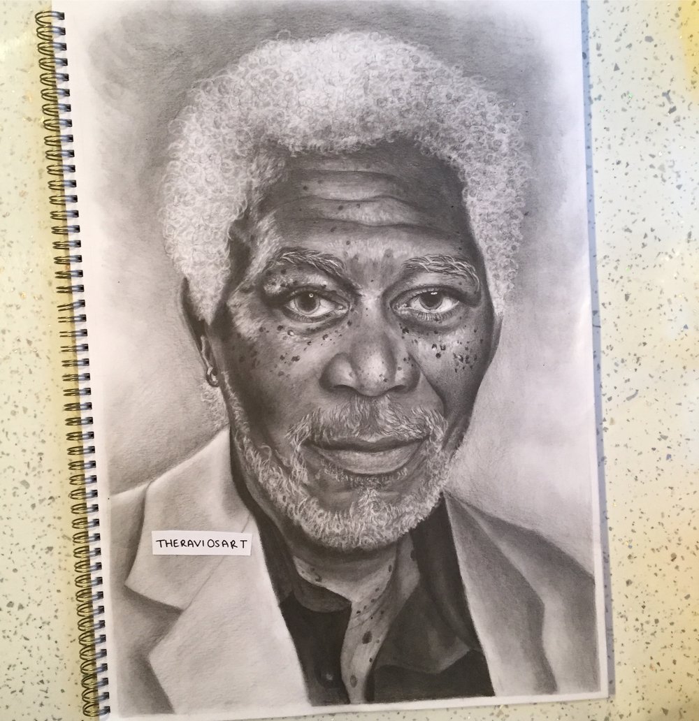 Image of Morgan Freeman - Detailed A3 Portrait