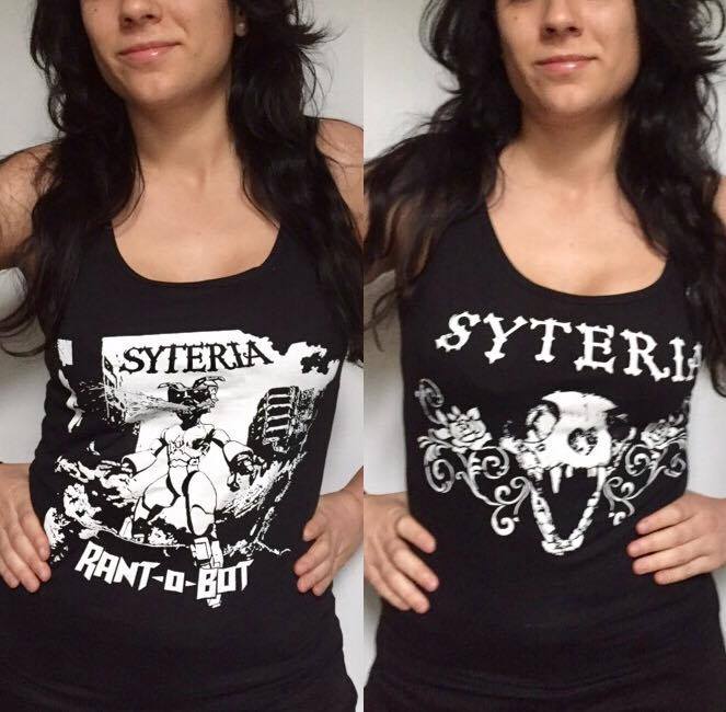 Image of SYTERIA SKULL T-SHIRT OR RANT O BOT T-SHIRT