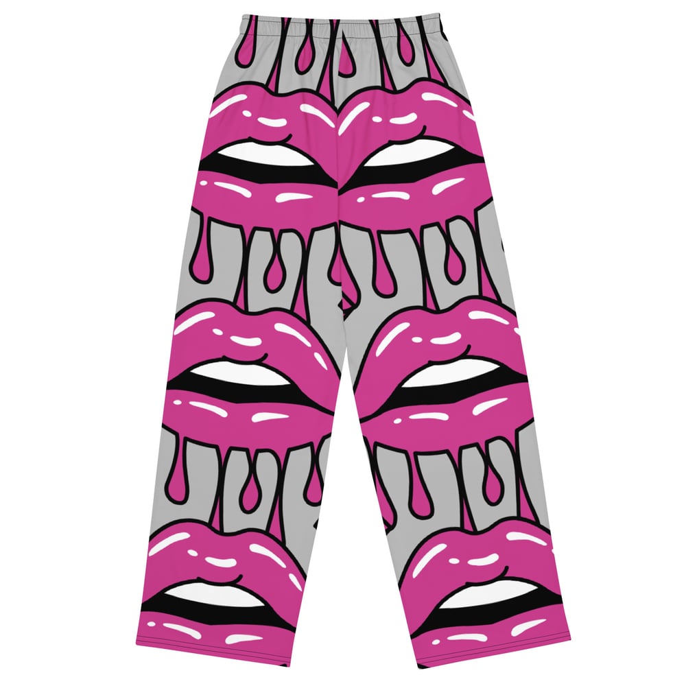 Image of Lips All-over print unisex wide-leg pants