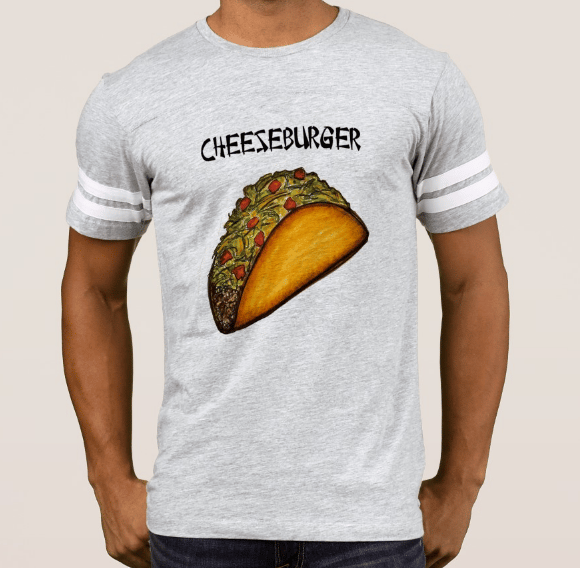 Image of Taco/Hamburger Men's Grey Athletic Style T-Shirt