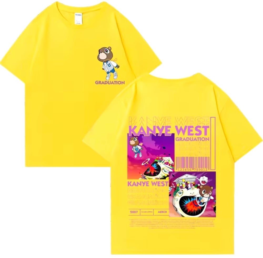 Image of Kanye west graduation album bear T shirt - Unisex multi size & colors