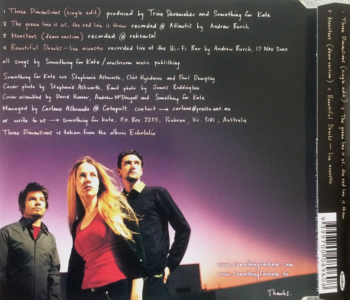 Image of Something for Kate -'Three Dimensions' CD single Original