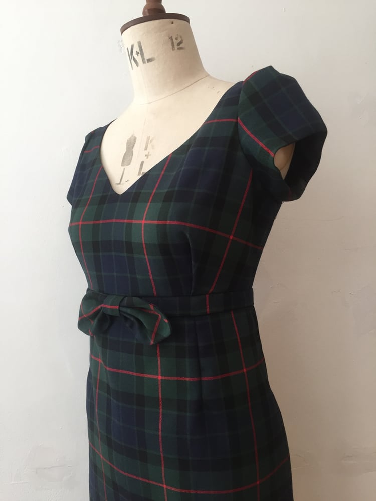 Image of Little bow tartan dress