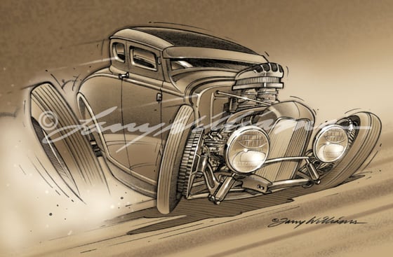 Image of "Flyin' The Coupe" Print: 18 x 12"