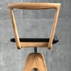 TH Brown Danish Swivel Stool Clear Ash Timber 