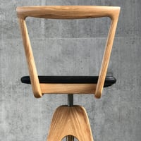 Image 5 of TH Brown Danish Swivel Stool Clear Ash Timber 