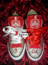 Image 3 of "Sparkling" Rhinestone and Pearl Converse