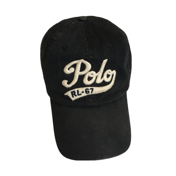 Image of Vintage Ralph Lauren Polo - Polo Script RL-67 - Leather Belt Buckle Strapback Hat