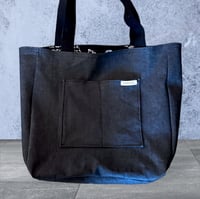 Image 1 of Dark indigo denim reversible tote bag