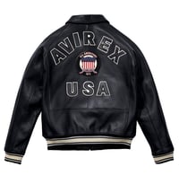 Image 1 of AVIREX USA BLACK ICON LEATHER JACKET 