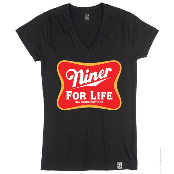 Image of Women's Niner For Life Vneck (black)
