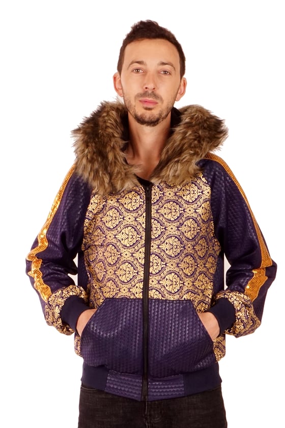Image of Super Deluxe Hoody - Navy & Gold - Unisex 