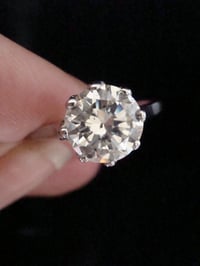 Image 2 of Art Deco Platinum Diamond Solitaire Ring 1.59ct